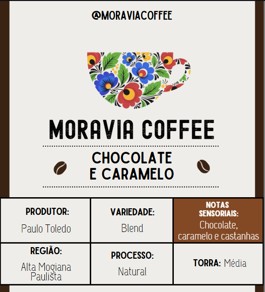 Embalagem do café Chocolate e Caramelo
